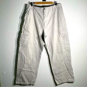 Wrangler Khaki Cargo Pants Light Tan Cotton Pockets Western Relaxed Men’s 40x30